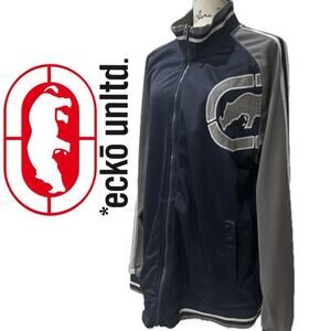 ECKO UNLIMITED TRACK JACKET RHINO BLUE/GRAY SZ XL VERSATILE STREETWEAR NORMCORE
